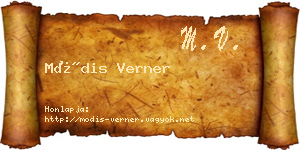 Módis Verner névjegykártya
